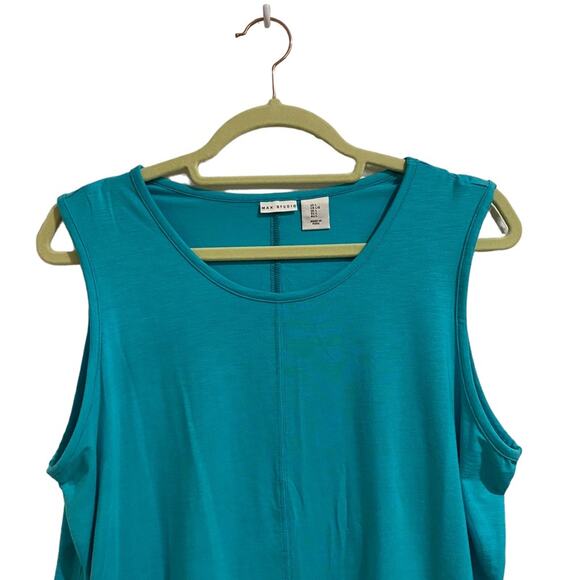 Max Studio Teal Muscle Tank Sz L - Picture 3 of 11